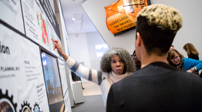 arrtists of color bloc worked with Alicia Boyd, a community activist to help create “A People’s Monument to Anti-Displacement Organizing,” photo: Caitlin Ochs for The New York Times